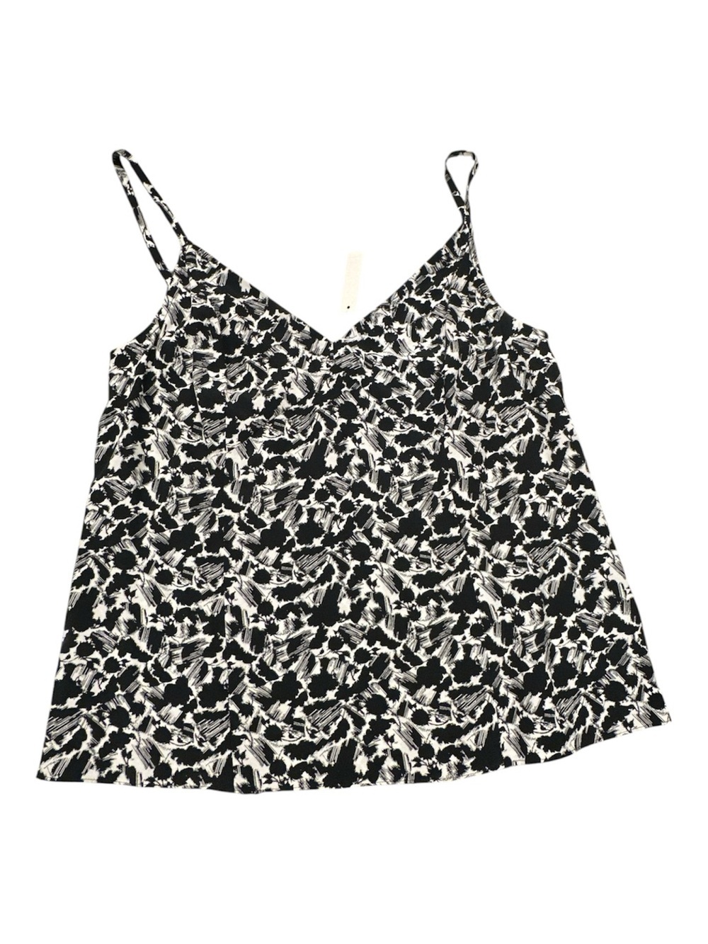 Madewell Women's Sz 6 Camisole Tank Top Black White Abstract Brushstroke NWT $78